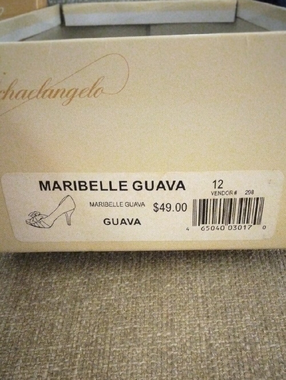 Michaelangelo Maribelle Guava Peep-Toe Heels with Bow - Picture 3 of 4